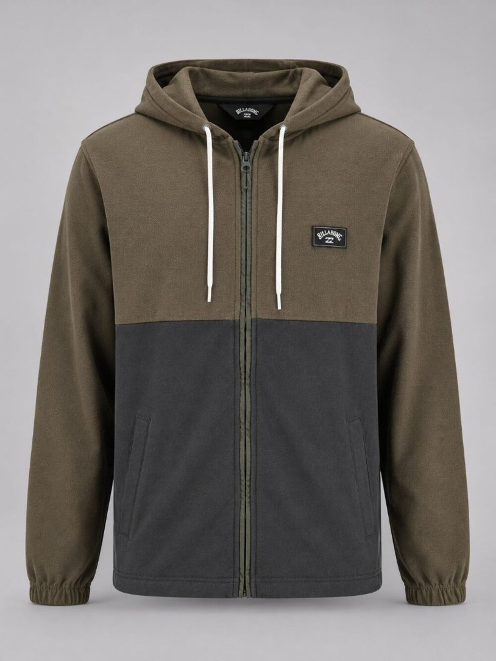 Billabong Abner Mens Size Small Hoodie Tan Black Full Zip Hooded Sweatshirt NWT